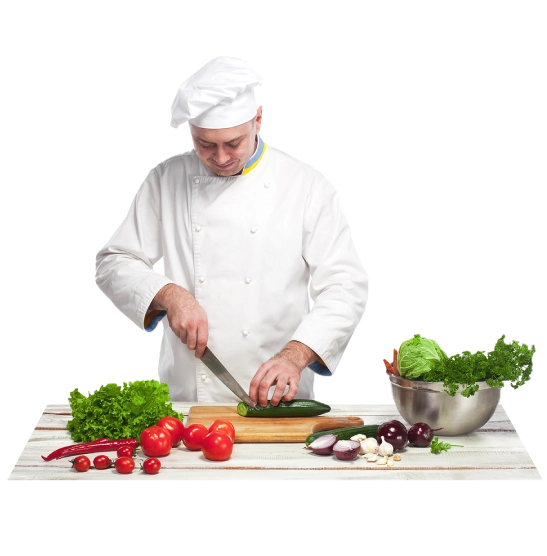 chef cutting vegetables