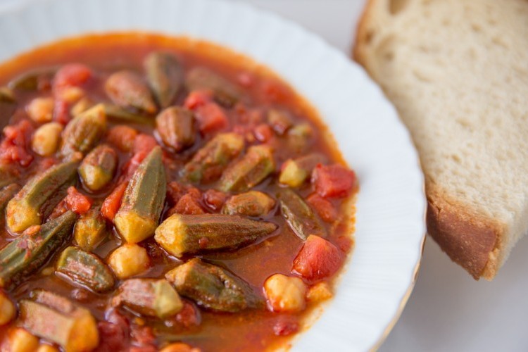 Okra and meat stew image